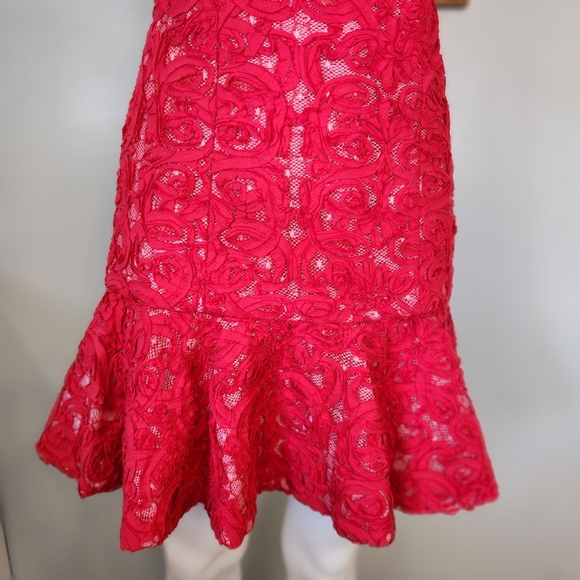 BCBGMaxazria Marina Short Strapless Ruffle Hem Dress NWT - Picture 3 of 13